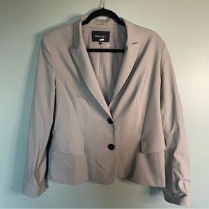 Lafayette 148 Virgin Wool Blend Grey/Beige Blazer Jacket size 12